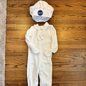 Pillsbury Dough Boy costume baby 9-12 month size hat onesie booties